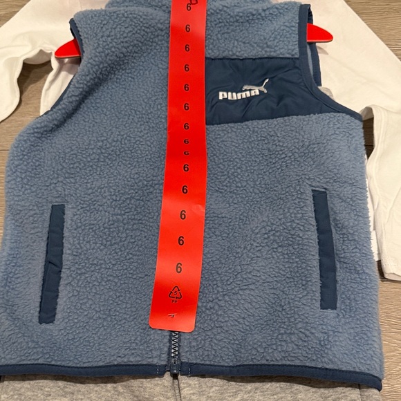 Puma 3 Piece Navy Blue Fleece Vest - Picture 4 of 7